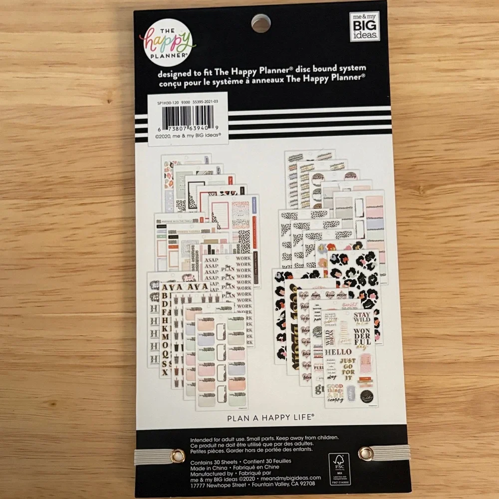 The Happy Planner Colorful Leopard Sticker Book. New